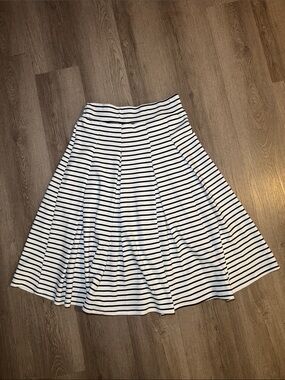 Striped Circle Skirt - White & Black